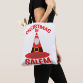 Love Kerstmis in Salem New England Witchy Santa Tote Bag (Dichtbij)