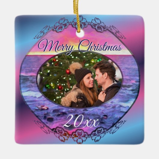 Love & Kerstmis Mexico Sunset 0909 Keramisch Ornament (Voorkant)