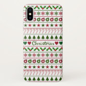 Love Kerstmis Motifs Pattern Green Red Case-Mate iPhone Case (Achterkant)