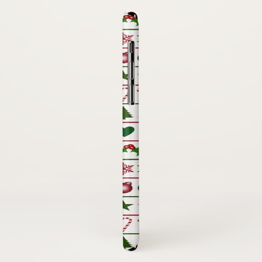 Love Kerstmis Motifs Pattern Green Red Case-Mate iPhone Case (Achterkant/links)