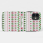Love Kerstmis Motifs Pattern Green Red Case-Mate iPhone Case (Achterkant (horizontaal))