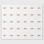 Love Kerstmis Poinsettia Design Xmas Holiday Cadeaupapier (Vlak)