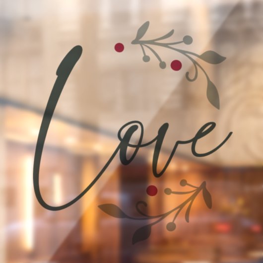 Love Kerstmis Window of Wall Cling Raamsticker (Vel 2)