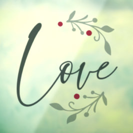 Love Kerstmis Window of Wall Cling Raamsticker