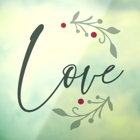 Love Kerstmis Window of Wall Cling Raamsticker (Vel 3)