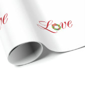 Love Kerstmis Wreatay Holiday Xmas Design Cadeaupapier (Rol Hoek)