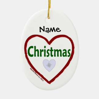 Love kerstversiering keramisch ornament