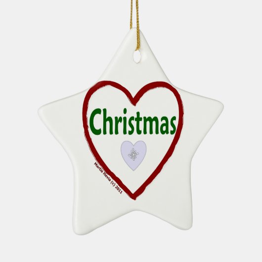 Love kerstversiering keramisch ornament (Rechts)