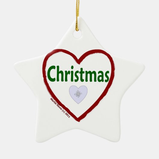 Love kerstversiering keramisch ornament (Voorkant)