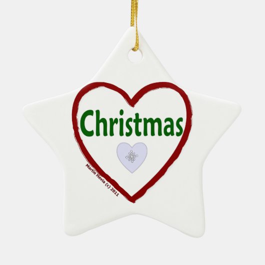 Love kerstversiering keramisch ornament (Achterkant)