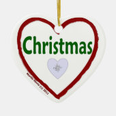Love kerstversiering keramisch ornament (Voorkant)