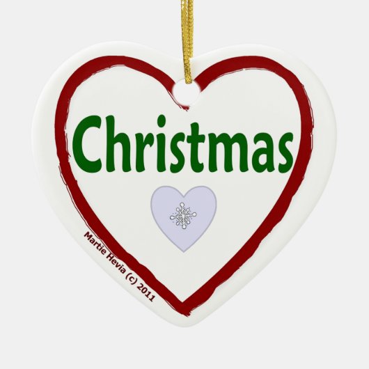 Love kerstversiering keramisch ornament (Voorkant)