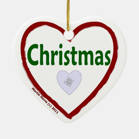Love kerstversiering keramisch ornament (Achterkant)