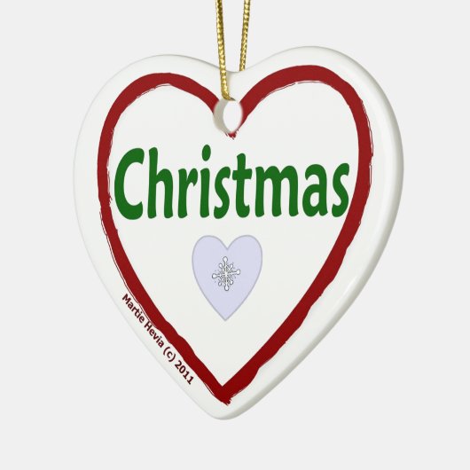 Love kerstversiering keramisch ornament (Links)