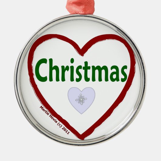 Love kerstversiering metalen ornament (Voorkant)