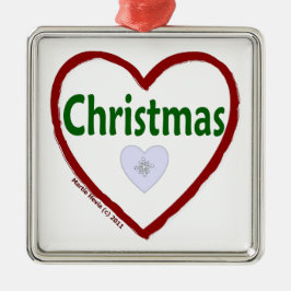 Love kerstversiering metalen ornament