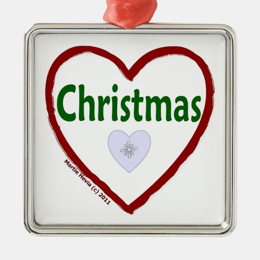 Love kerstversiering metalen ornament (Voorkant)