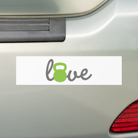 Love Kettlebell Green Bumpersticker (Op auto)