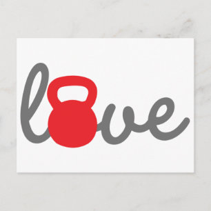 Love Kettlebell Red Briefkaart