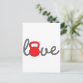 Love Kettlebell Red Briefkaart (Staand voorkant)
