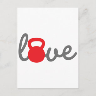 Love Kettlebell Red Briefkaart