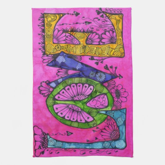 "Love" keukenhanddoek (Verticaal)