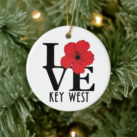 LOVE Key West Florida Keramisch Ornament (Boom)