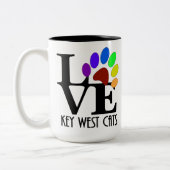 LOVE Key West (zes toed) Katten 15 oz Tweekleurige Koffiemok (Links)