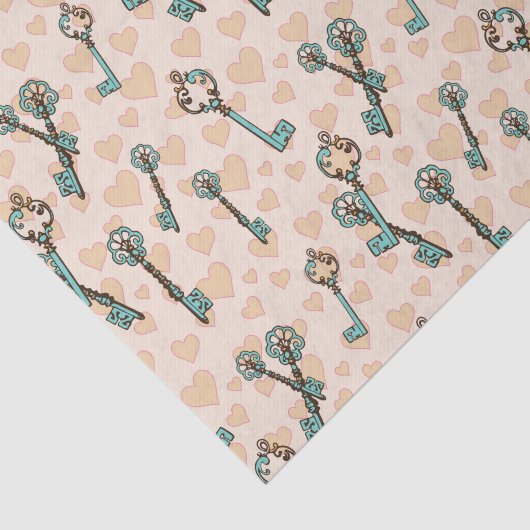 Love Keys  Valentijnse  Decoupage Tissuepapier (Detail)