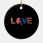 Love Kidney Organ Nephrology Keramisch Ornament (Voorkant)