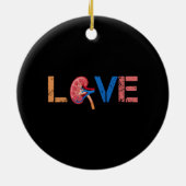 Love Kidney Organ Nephrology Keramisch Ornament (Achterkant)