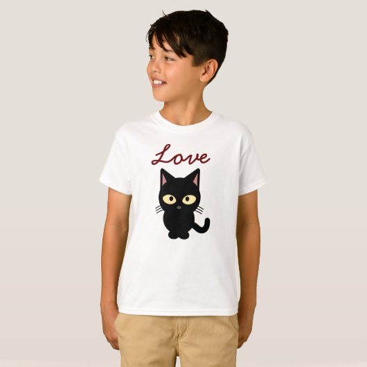 Love Kind Child Cat Design T-Shirt (Voorkant volledig)