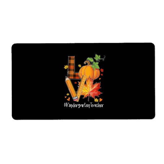 LOVE Kindergarten Leraar Valle bladeren herfst Etiket (Voorkant)