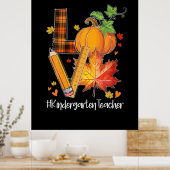 LOVE Kindergarten Leraar Valle bladeren herfst Poster (Keuken)