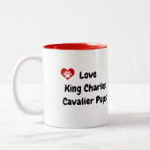 Love King Charles Cavalier Pups Tweekleurige Koffiemok (Links)