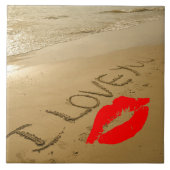 Love Kiss Beach Wedding Romantische Destiny's Dest Tegeltje (Voorkant)