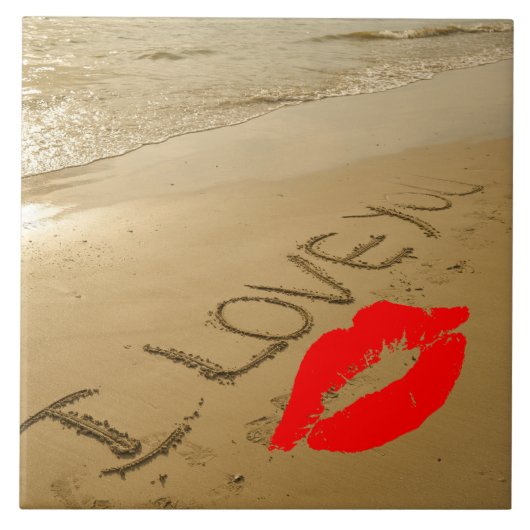 Love Kiss Beach Wedding Romantische Destiny's Dest Tegeltje (Voorkant)