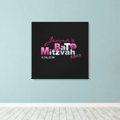 LOVE & KISSES Hot Pink Bat Mitzvah Inlogbord Canvas Afdruk (Insitu (Houten vloer))