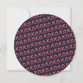 LOVE & KISSES HOT PINK Bat Mitzvah Uitnodiging (Achterkant)
