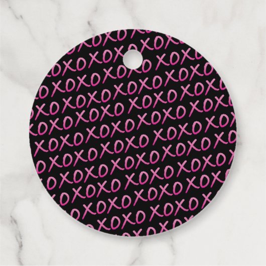 LOVE & KISSES HOT PINK Sweet Sixteen Uitnodiging Bedankjes Labels (Achterkant)