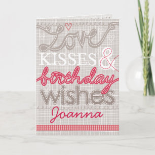 Love & Kisses verjaardagskaart Kaart