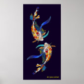 Love Kissing Koi fish Wedding Poster vertical (Voorkant)