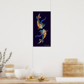 Love Kissing Koi fish Wedding Poster vertical (Keuken)