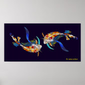 Love Kissing Koi fish Wedding Posters horizontal (Voorkant)