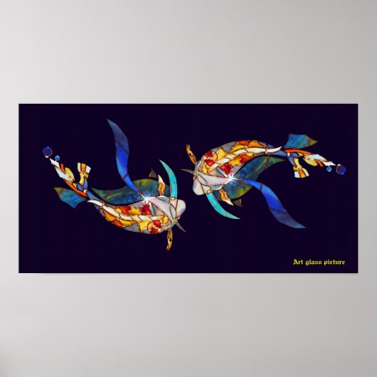 Love Kissing Koi fish Wedding Posters horizontal (Voorkant)
