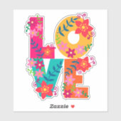 LOVE, kleurrijk ontwerp Sticker (Vel)