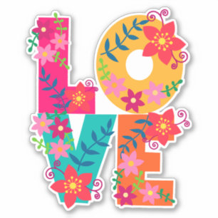 LOVE, kleurrijk ontwerp Sticker