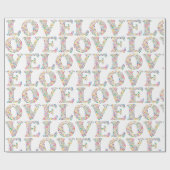 LOVE - kleurrijk verpakkingspapier Cadeaupapier (Vlak)