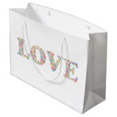 LOVE - kleurrijke koffiebonen Groot Cadeauzakje (Achterkant Gekanteld)