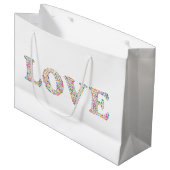 LOVE - kleurrijke koffiebonen Groot Cadeauzakje (Voorkant Gekanteld)